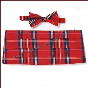 Tartan Bow tie and Cummberbund set - Click Image to Close